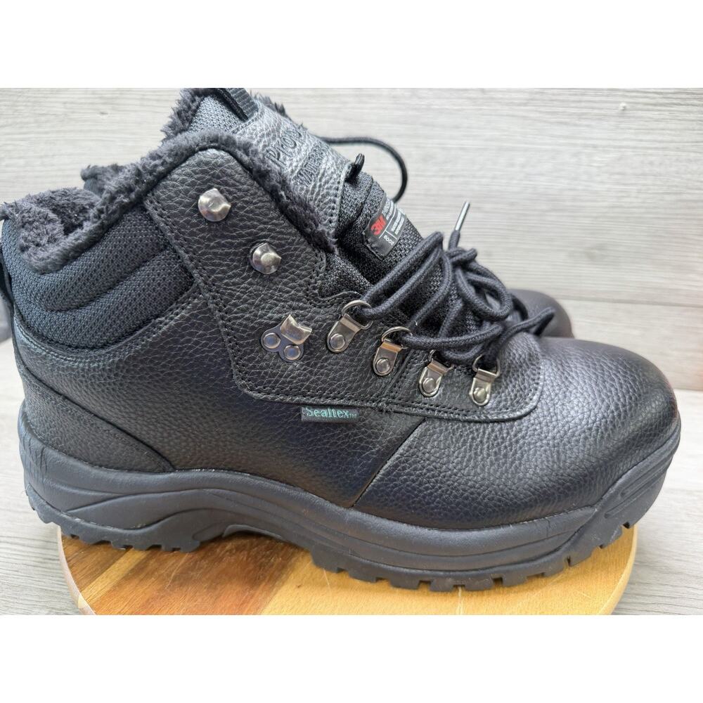 Propet Mens Cliff Walker Black Leather Weather Resistant Boots Men’s 14 5E